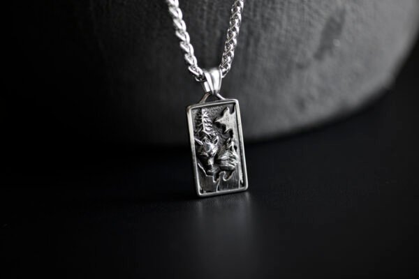 Collier avec pendentif amulette loup, symbole de loyauté et de protection, idéal pour ajouter une touche mystique et sauvage à votre style.