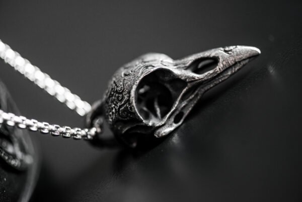 Découvrez ce collier, mettant en avant un pendentif en forme de crâne de corbeau, symbole de sagesse et de protection dans la mythologie nordique. Avec une chaîne de 60 cm et un pendentif mesurant 6 cm de hauteur sur 2,1 cm de largeur, ce bijou en acier inoxydable allie durabilité et esthétique. Proposé en dropshipping, vous bénéficiez d'une large sélection de bijoux à des prix compétitifs. Portez-le fièrement pour ajouter une touche audacieuse à votre style, qu'il s'agisse d'une occasion spéciale ou d'un usage quotidien.